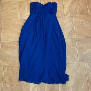 Size 18 floor length blue strapless bridesmaid/prom dress